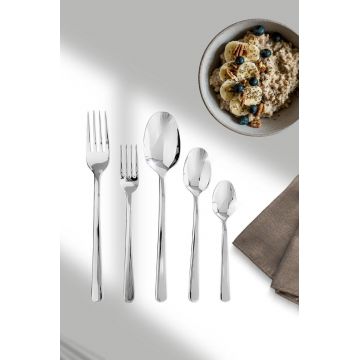 Set tacamuri, Hermia, 311MBL1707, OŢEL INOXIDABIL, Furculiță de masă: 21 x 1,4 cm (6 bucăți), Argintiu