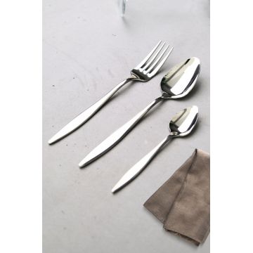 Set tacamuri, Hermia, 311MBL1718, OŢEL INOXIDABIL, Furculiță de masă: 17,2 x 3 cm (6 bucăți), Argintiu
