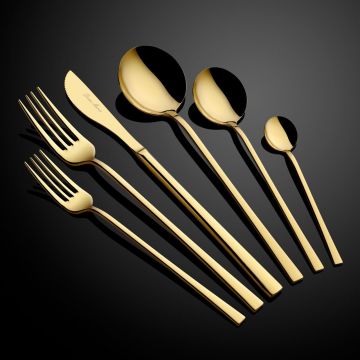 Set tacamuri, Hermia, 645DRM1239, Lingură de masă: 20,8 cm (6 bucăți), Auriu