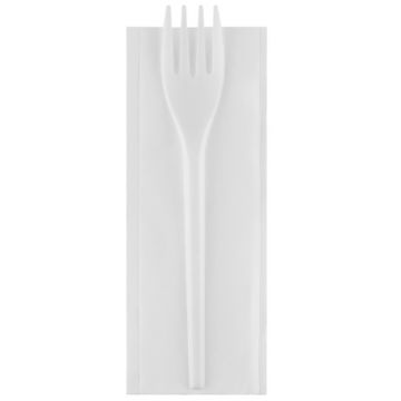 Tacamuri de Unica Folosinta, Biodegradabile, cPLA, Furculita si Servetel, 100 Bucati