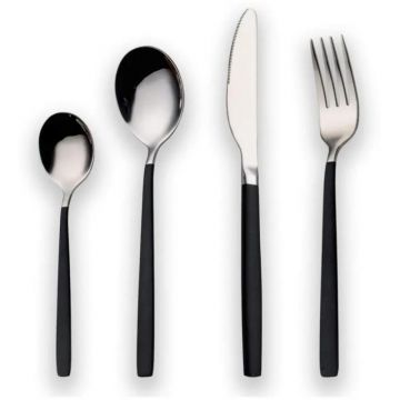 Tacamuri din Inox, 24 Piese, Berglander, Negru/Argintiu
