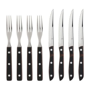 Tacâmuri negre-argintii din oțel inoxidabil 8 buc. Old Farmer Classic – Gense