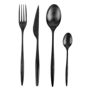 Tacâmuri negre din oțel inoxidabil 24 buc. – Orion