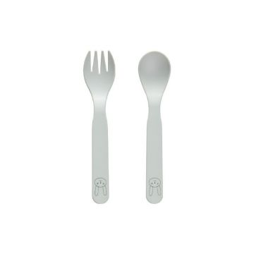 Tacâmuri pentru copii verde mentă din plastic 2 buc. Pullo – OYOY Mini
